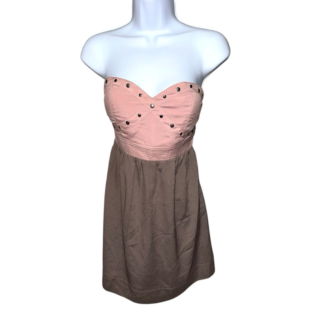 Women’s 2B Bebe Pink/Gray Strapless Studded Dress - S